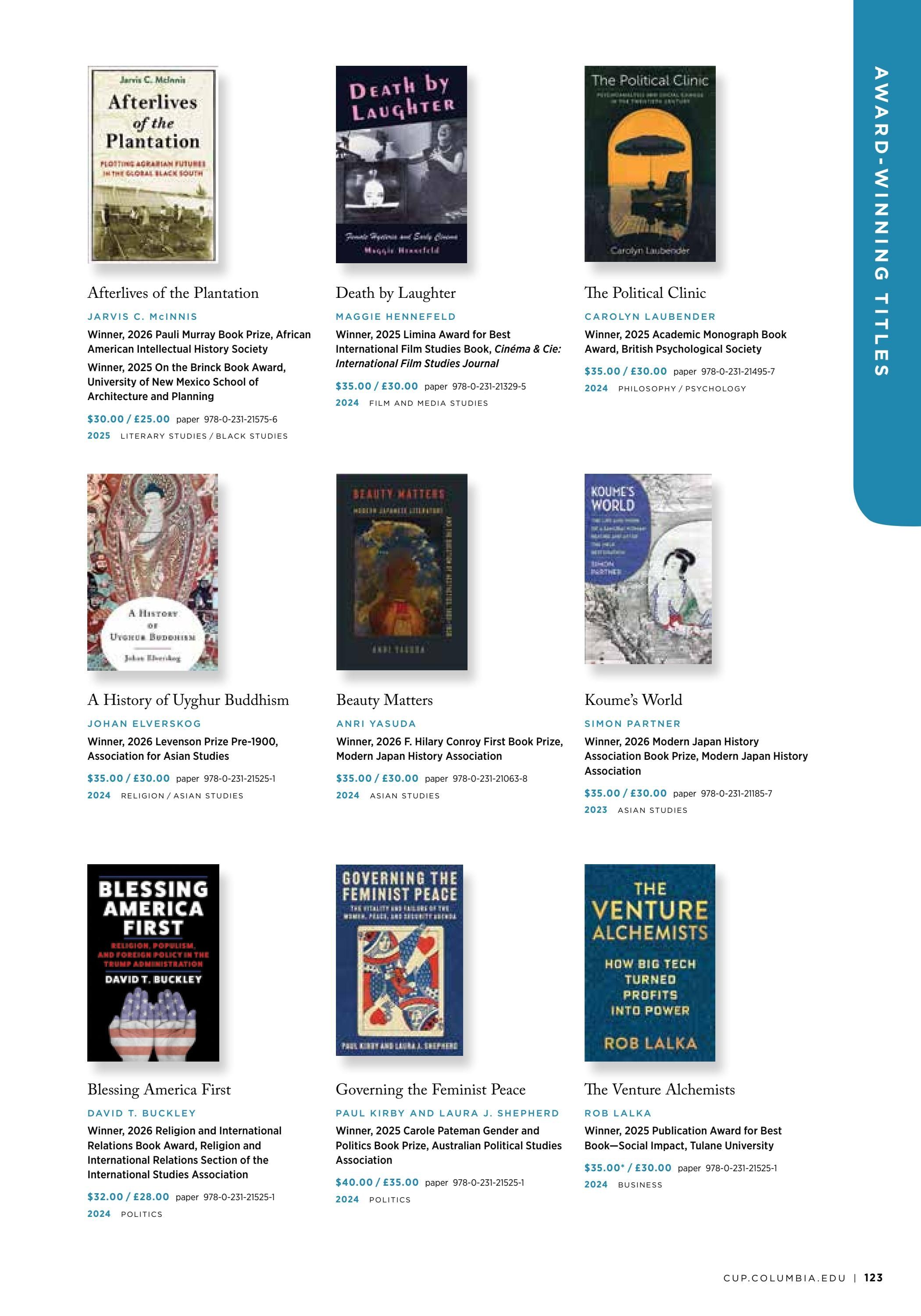 Columbia University Press Fall Catalog Weekly Ad January 1 - December 31, 2026