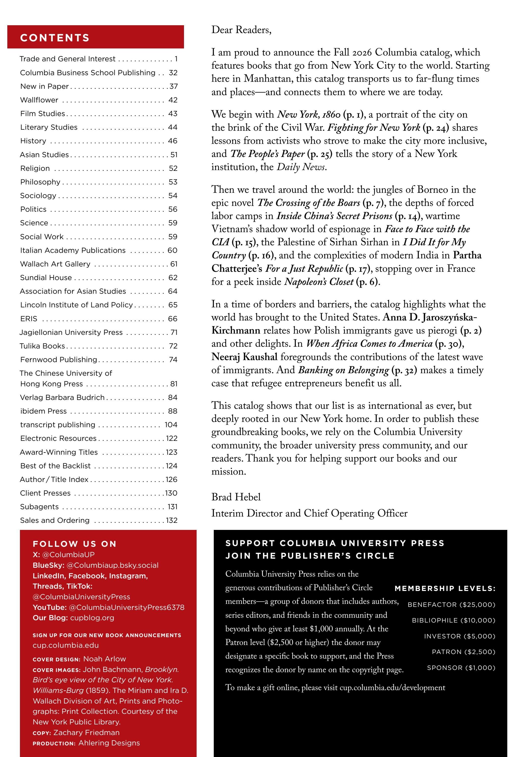 Columbia University Press Fall Catalog Weekly Ad January 1 - December 31, 2026