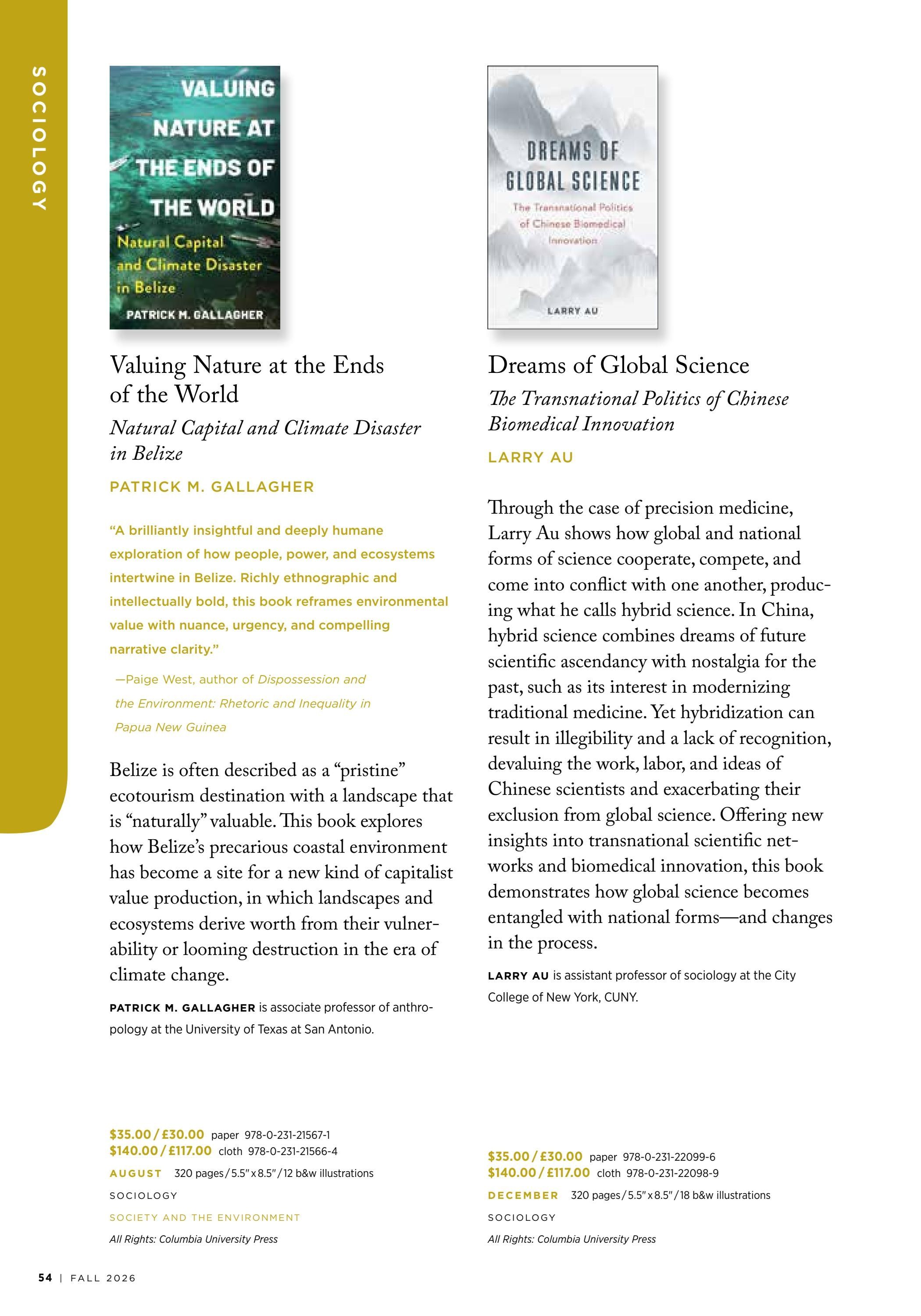 Columbia University Press Fall Catalog Weekly Ad January 1 - December 31, 2026