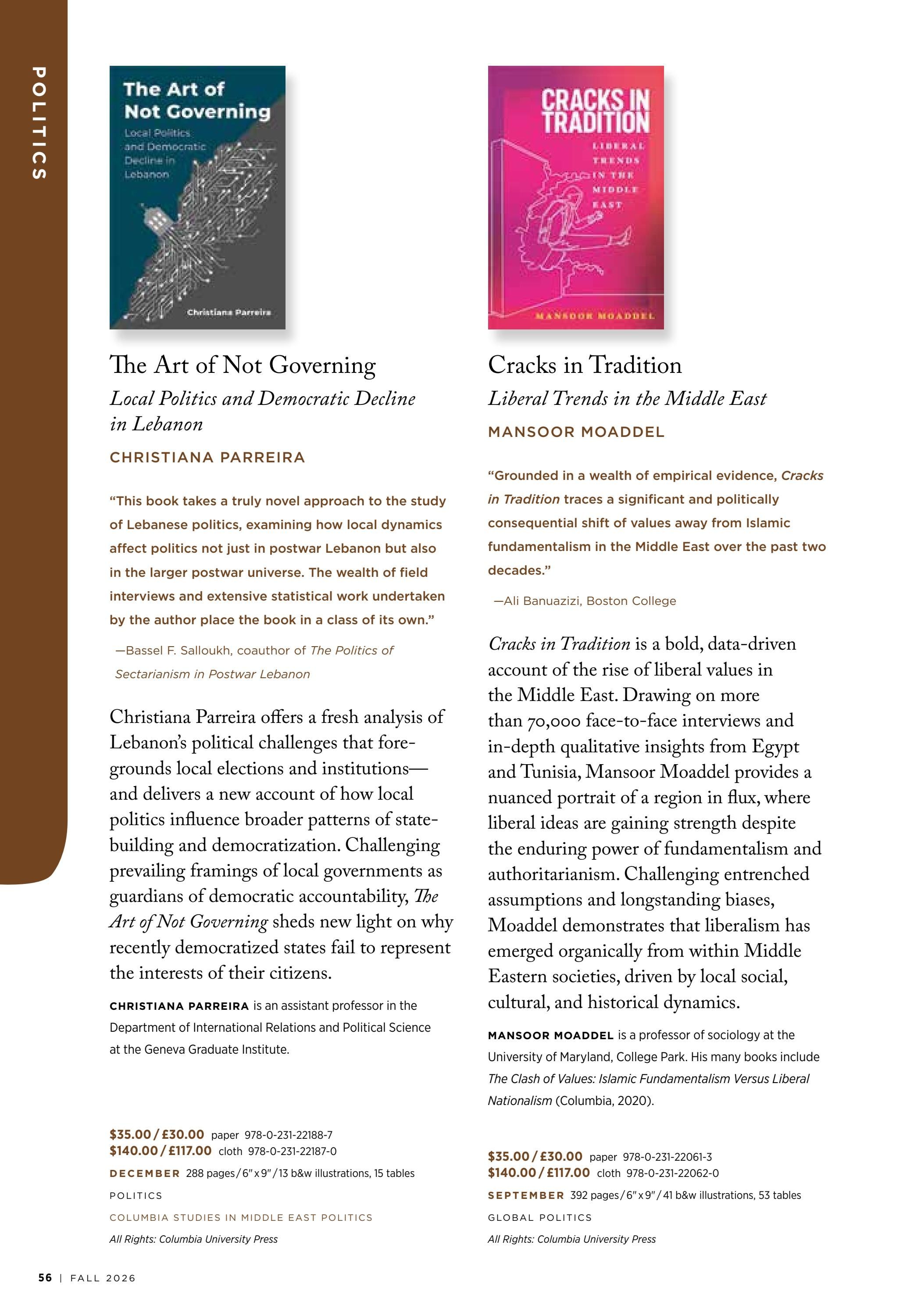 Columbia University Press Fall Catalog Weekly Ad January 1 - December 31, 2026