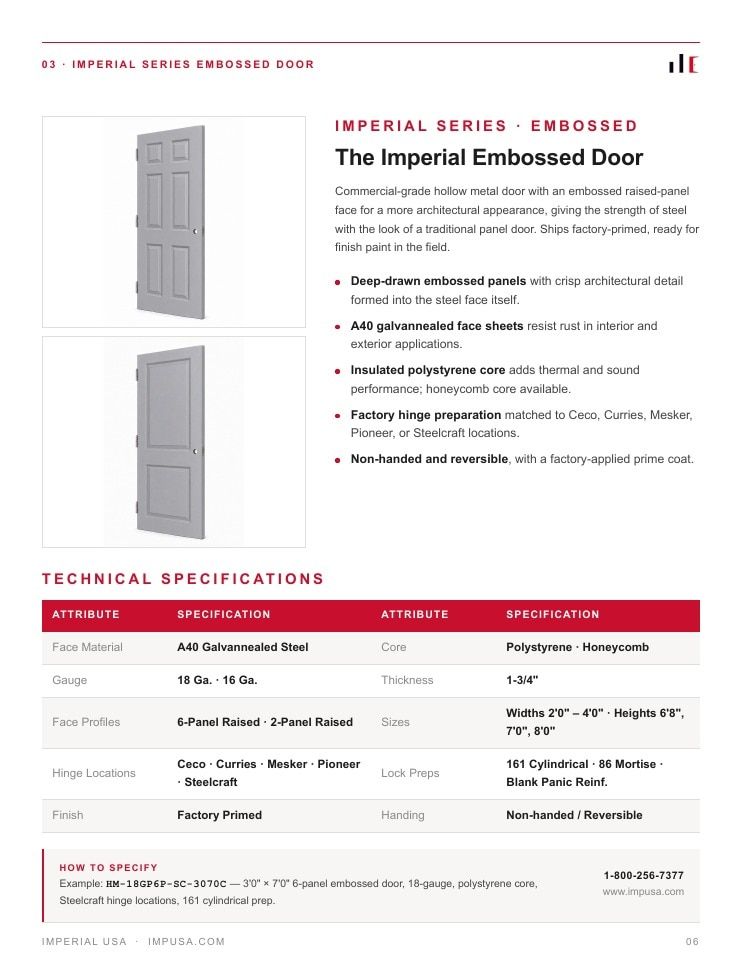 Imperial USA Hollow Metal Door & Frame Catalog Weekly Ad January 1 - December 31, 2026
