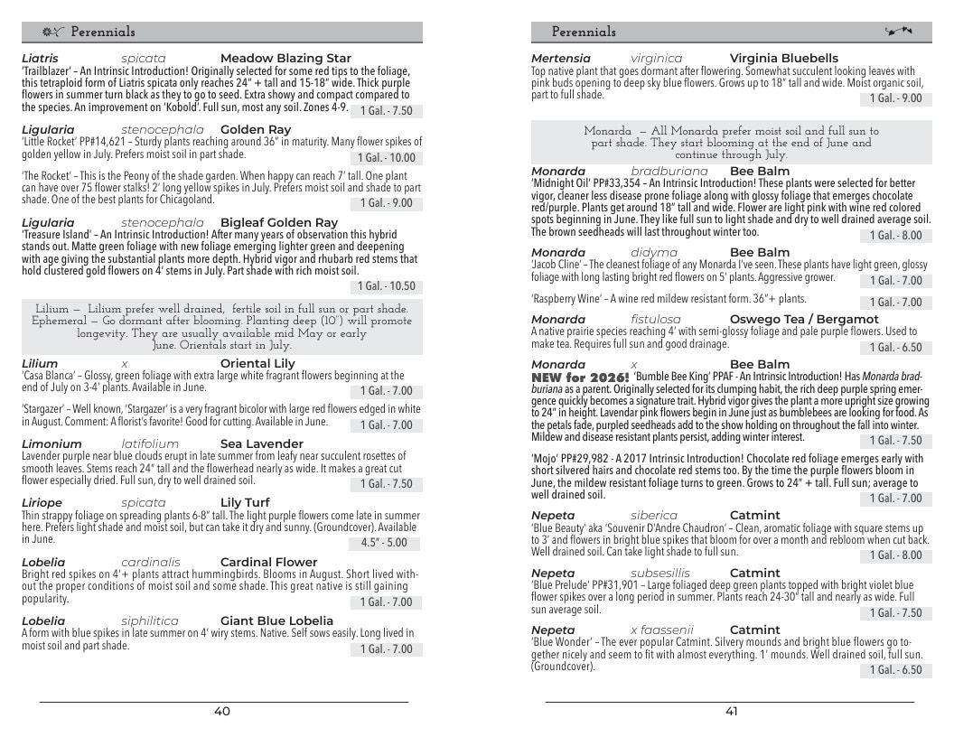 Intrinsic Perennial Gardens Perennial Catalog Weekly Ad January 1 - December 31, 2026
