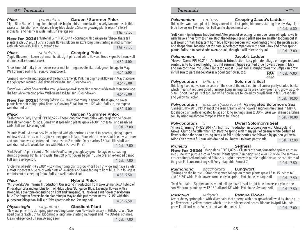 Intrinsic Perennial Gardens Perennial Catalog Weekly Ad January 1 - December 31, 2026