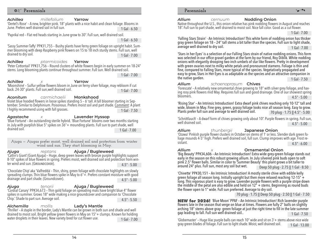 Intrinsic Perennial Gardens Perennial Catalog Weekly Ad January 1 - December 31, 2026