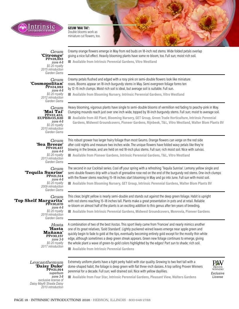 Intrinsic Perennial Gardens Plant Introductions Catalog Weekly Ad January 1 - December 31, 2026