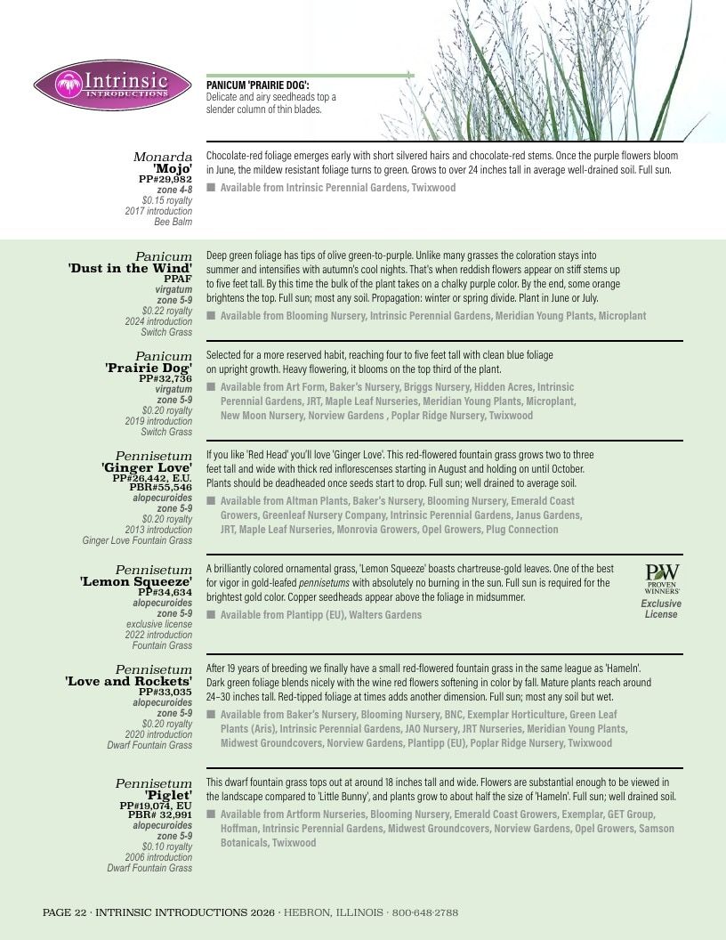 Intrinsic Perennial Gardens Plant Introductions Catalog Weekly Ad January 1 - December 31, 2026