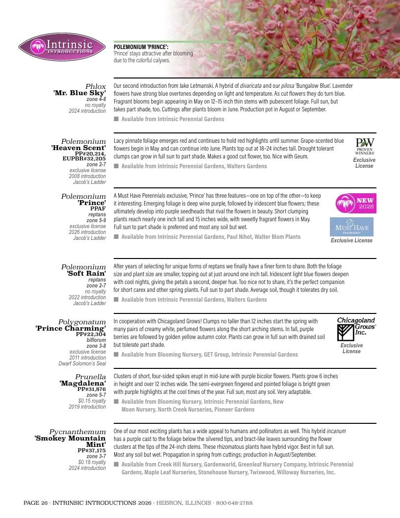 Intrinsic Perennial Gardens Plant Introductions Catalog Weekly Ad January 1 - December 31, 2026
