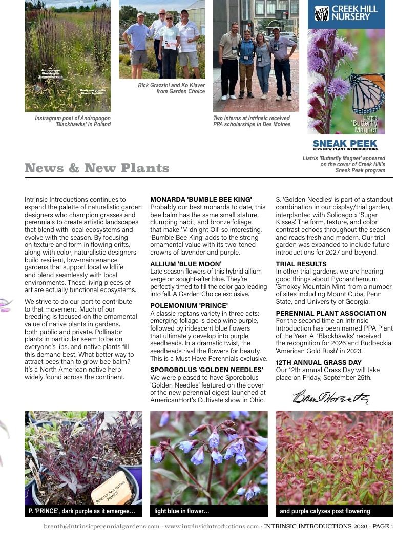 Intrinsic Perennial Gardens Plant Introductions Catalog Weekly Ad January 1 - December 31, 2026