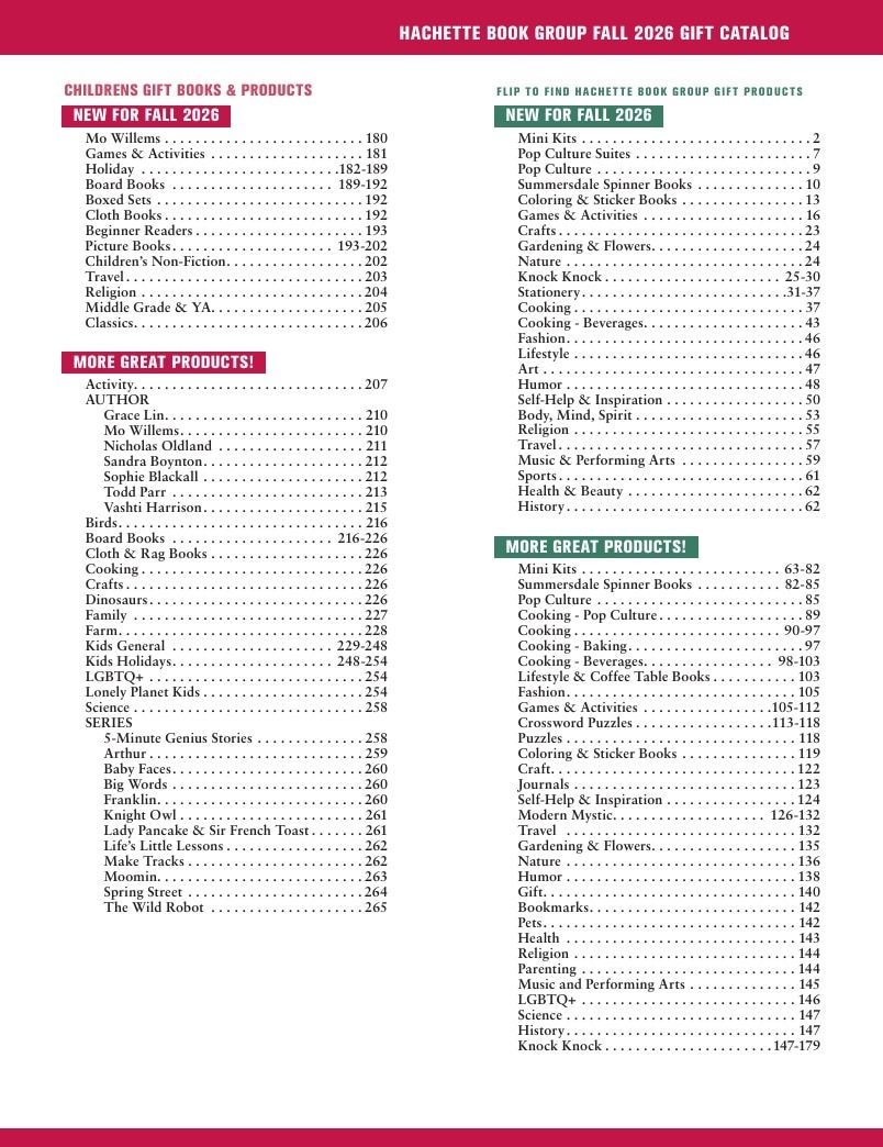 Hachette Book Group Fall 2026 Gift Catalog Weekly Ad January 1 - December 31, 2026