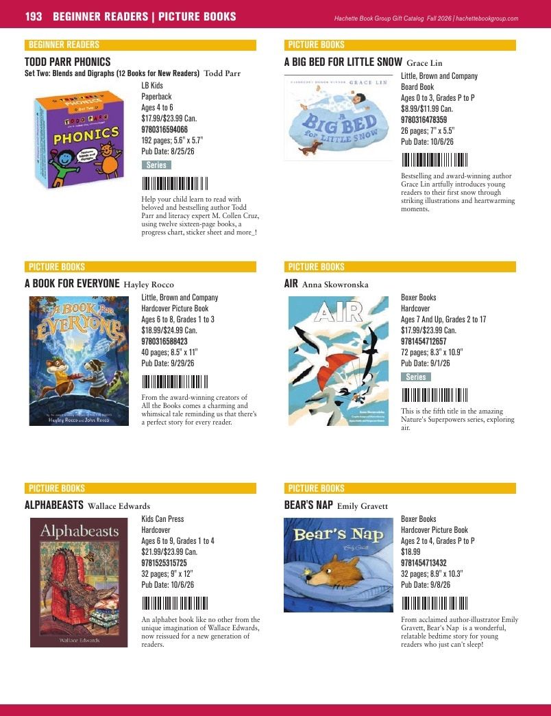 Hachette Book Group Fall 2026 Gift Catalog Weekly Ad January 1 - December 31, 2026