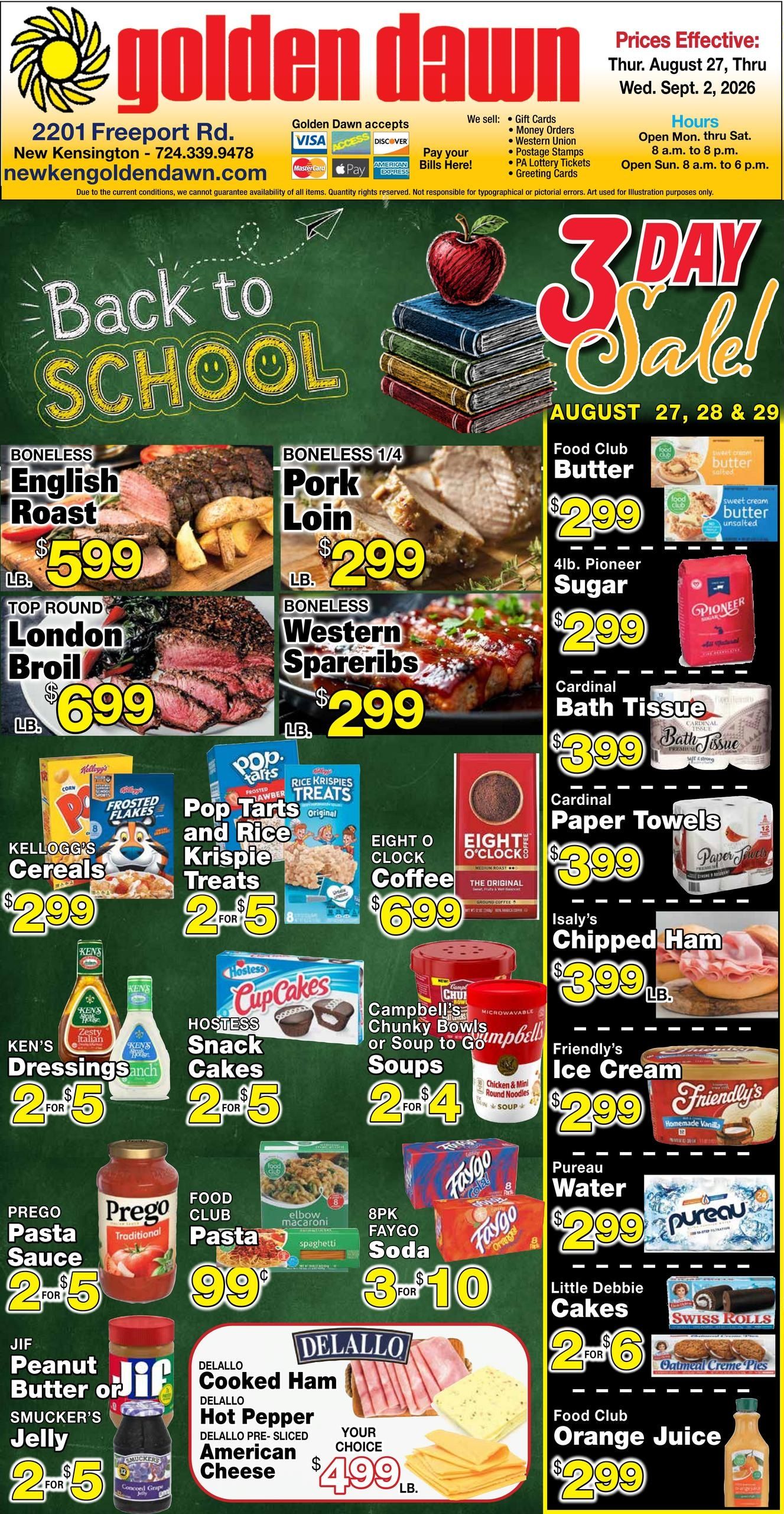 Golden Dawn (Verona–Glenshaw Area, PA) Weekly Ad August 27 - September 2, 2026