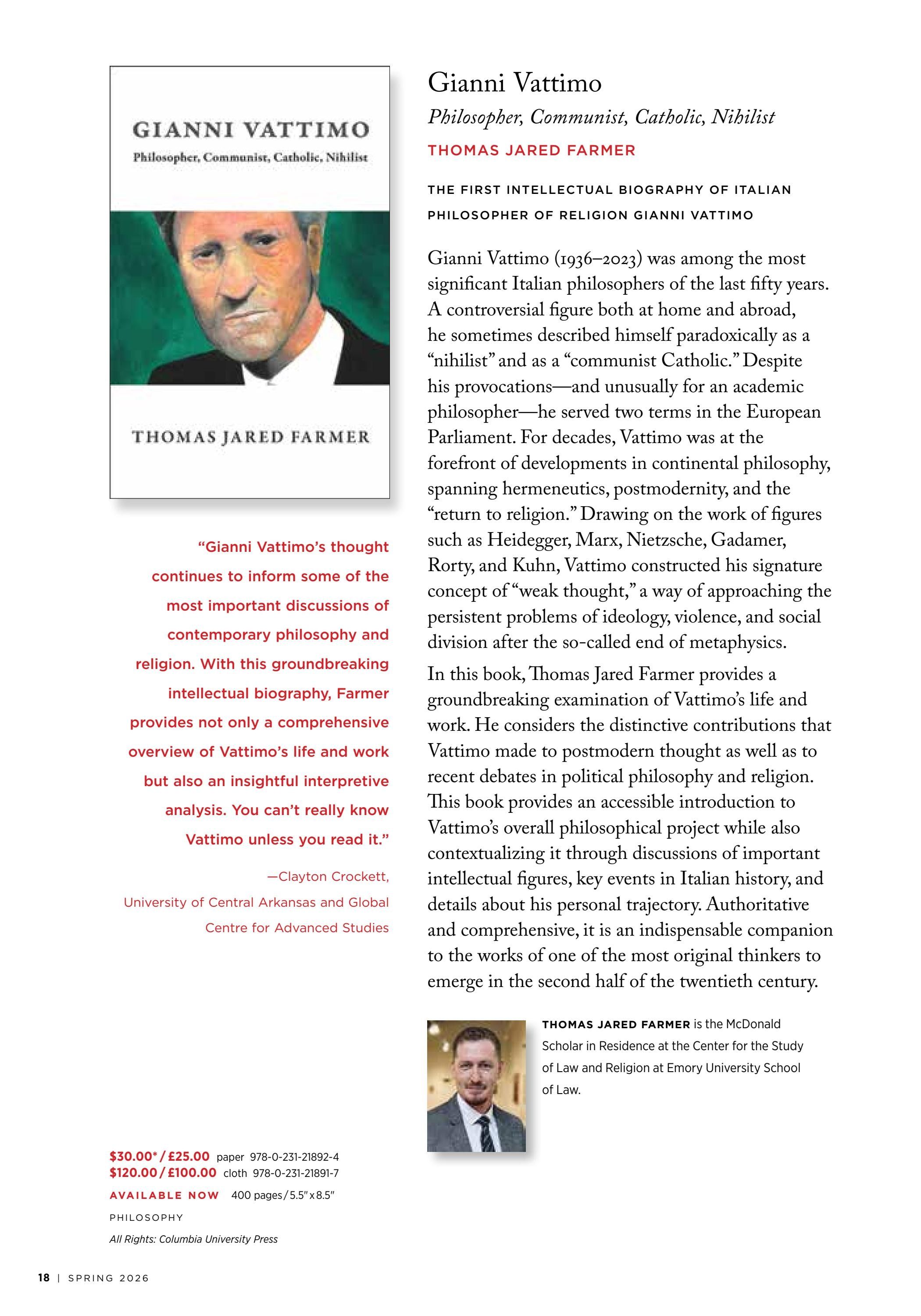 Columbia University Press Spring Catalog Weekly Ad January 1 - December 31, 2026