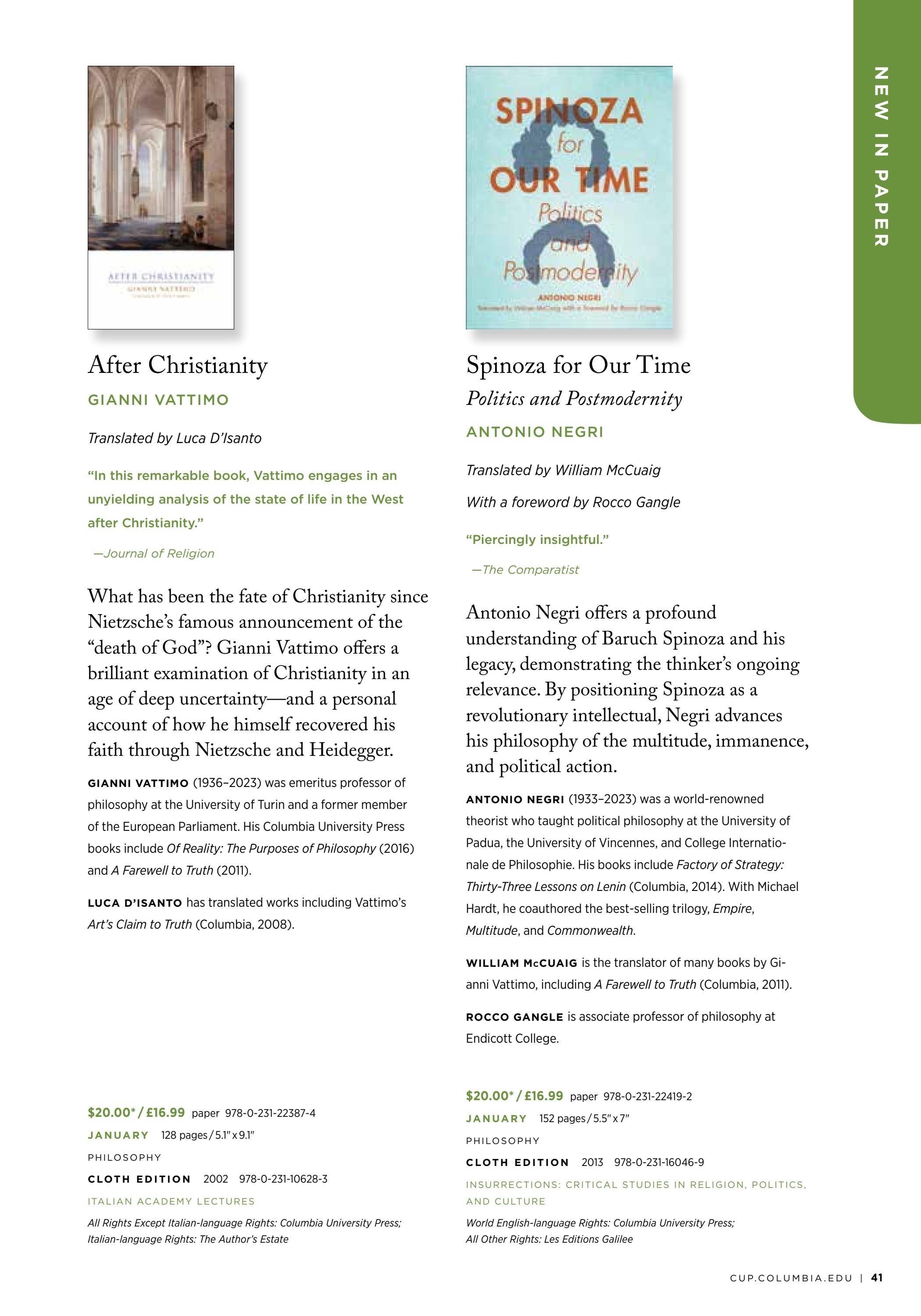 Columbia University Press Spring Catalog Weekly Ad January 1 - December 31, 2026