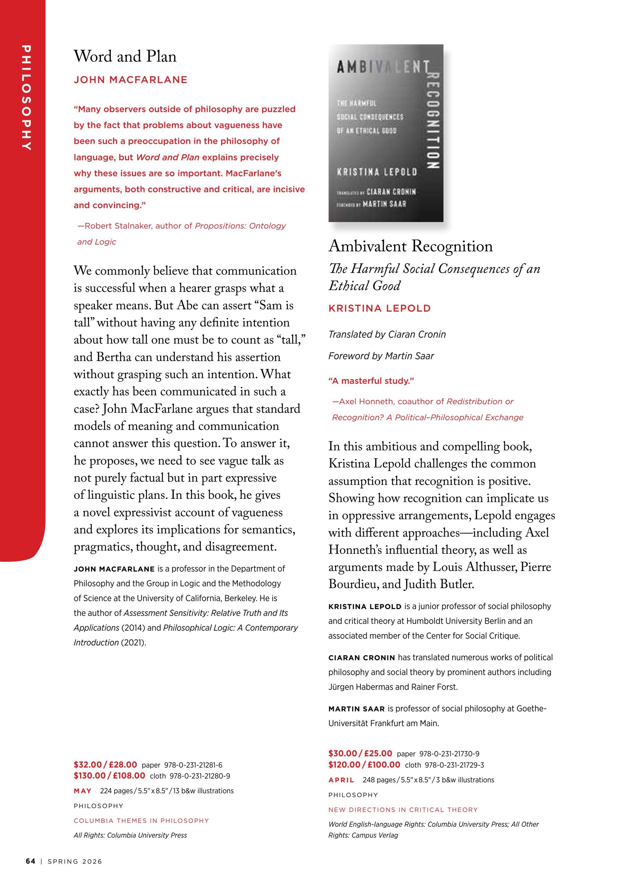 Columbia University Press Spring Catalog Weekly Ad January 1 - December 31, 2026