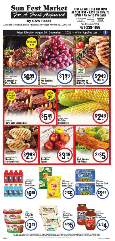 G&W Foods (AR, KS, MO, OK) Weekly Ad August 26 - September 8, 2026