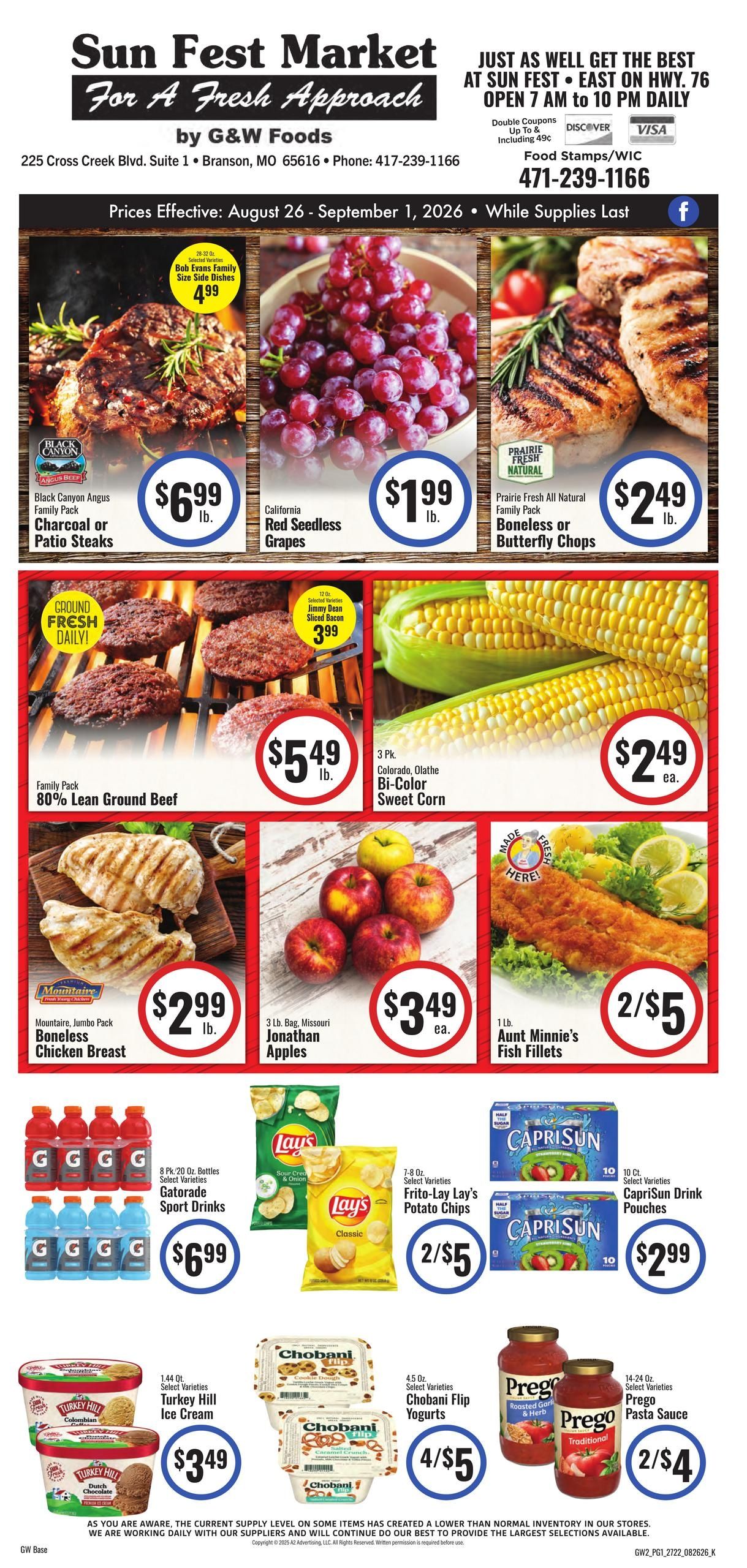 G&W Foods (AR, KS, MO, OK) Weekly Ad August 26 - September 8, 2026