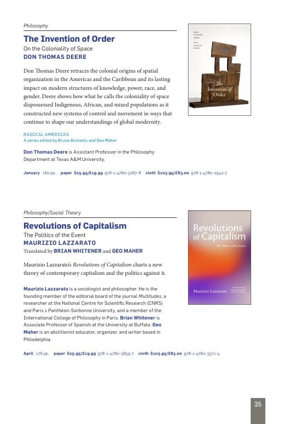 Duke University Press Spring 2026 Catalog Weekly Ad December 31, 2025 - December 31, 2026