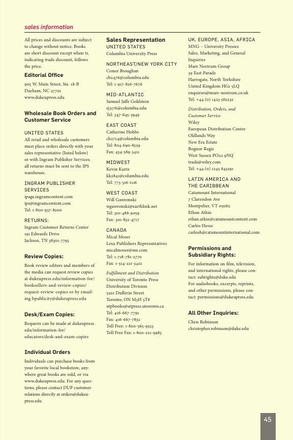 Duke University Press Spring 2026 Catalog Weekly Ad December 31, 2025 - December 31, 2026