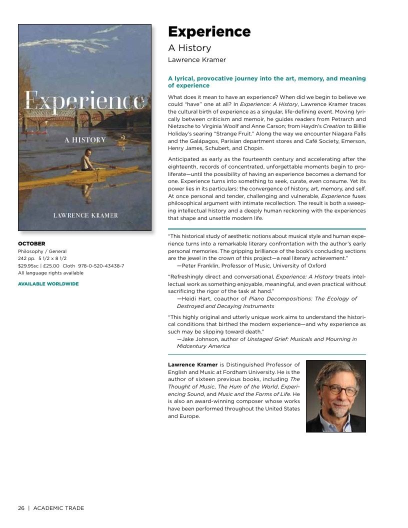 University of California Press Fall 2026 Catalog Weekly Ad December 31, 2025 - December 31, 2026