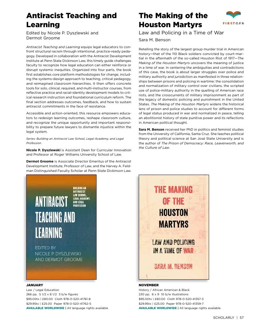 University of California Press Fall 2026 Catalog Weekly Ad December 31, 2025 - December 31, 2026