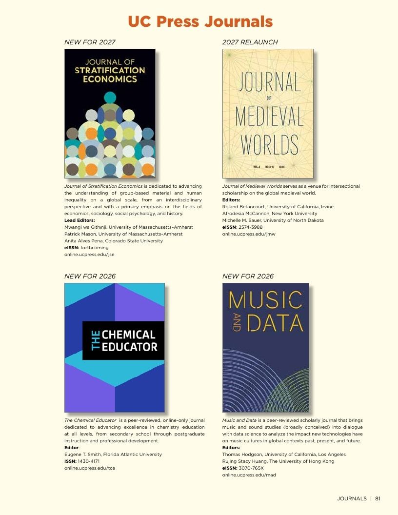 University of California Press Fall 2026 Catalog Weekly Ad December 31, 2025 - December 31, 2026