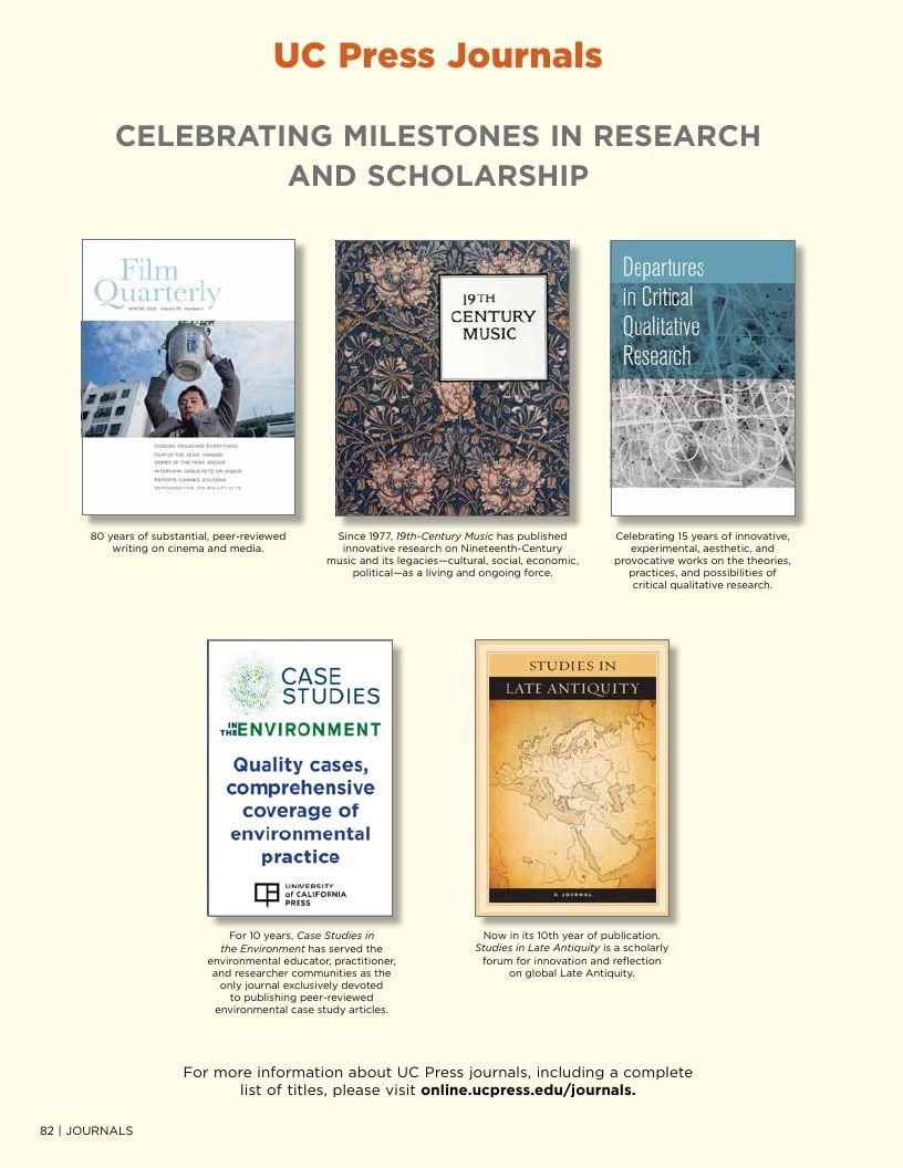 University of California Press Fall 2026 Catalog Weekly Ad December 31, 2025 - December 31, 2026
