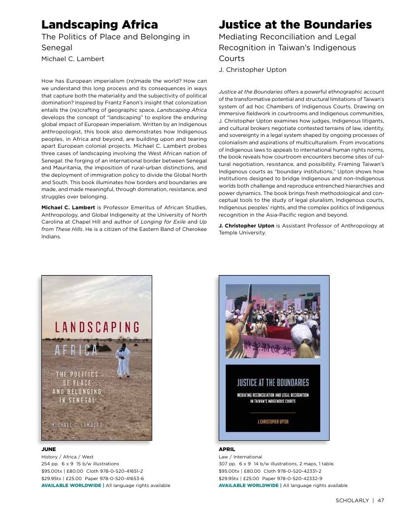 University of California Press Spring 2026 Catalog Weekly Ad December 31, 2025 - December 31, 2026