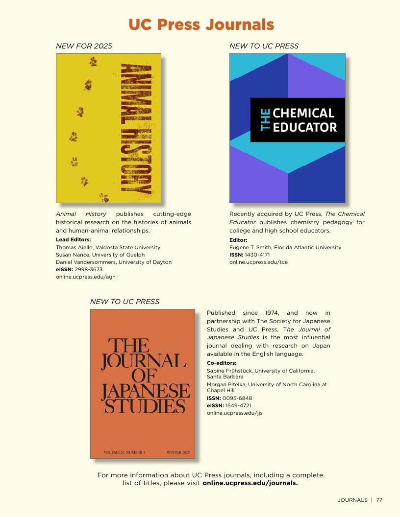 University of California Press Spring 2026 Catalog Weekly Ad December 31, 2025 - December 31, 2026