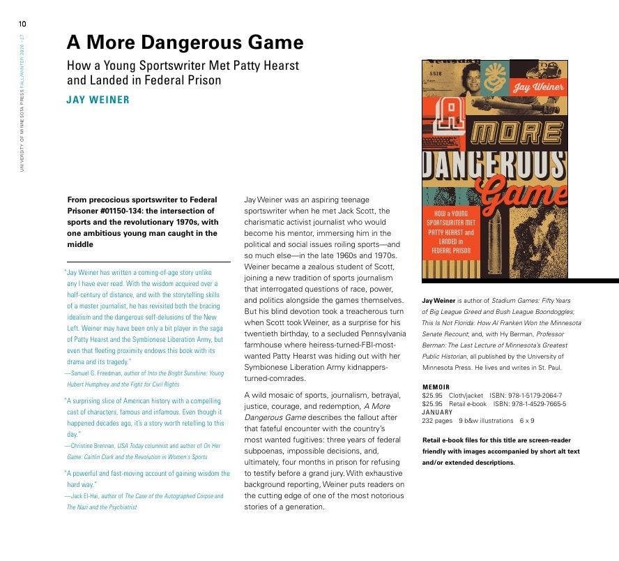 University of Minnesota Press Fall and Winter 2026-27 Catalog Weekly Ad December 31, 2025 - December 31, 2026