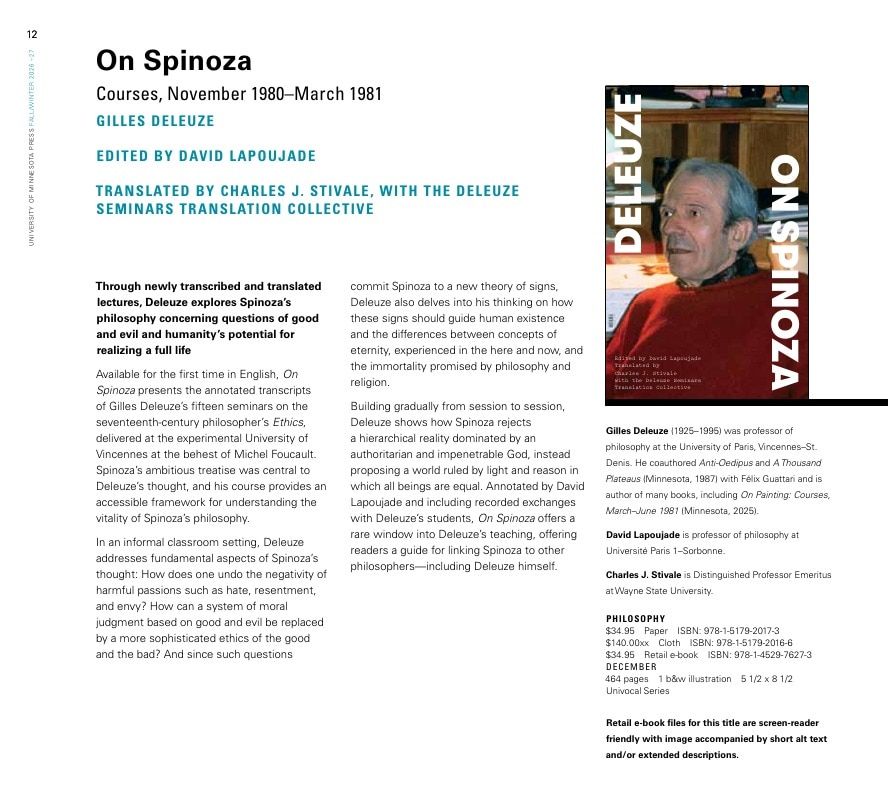 University of Minnesota Press Fall and Winter 2026-27 Catalog Weekly Ad December 31, 2025 - December 31, 2026