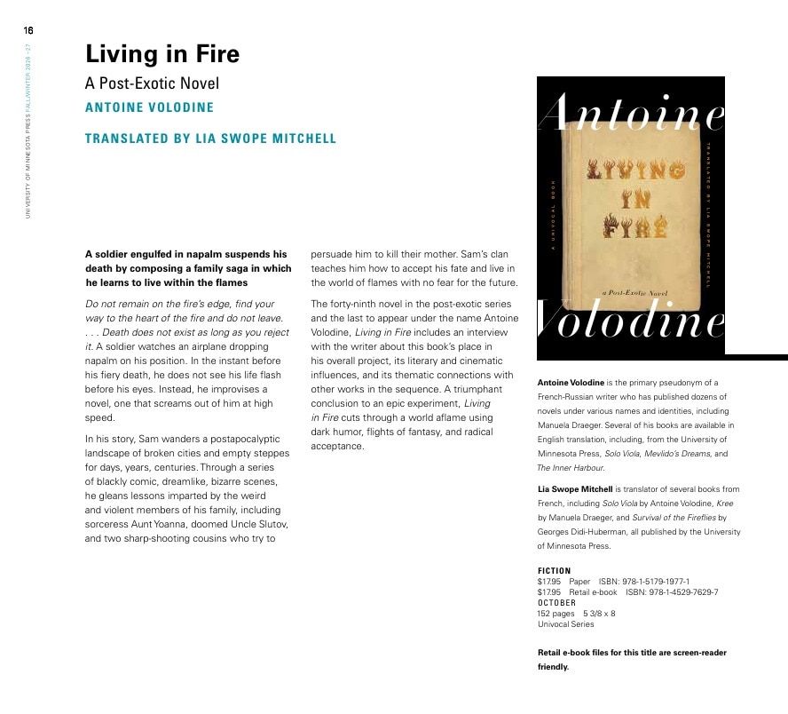 University of Minnesota Press Fall and Winter 2026-27 Catalog Weekly Ad December 31, 2025 - December 31, 2026