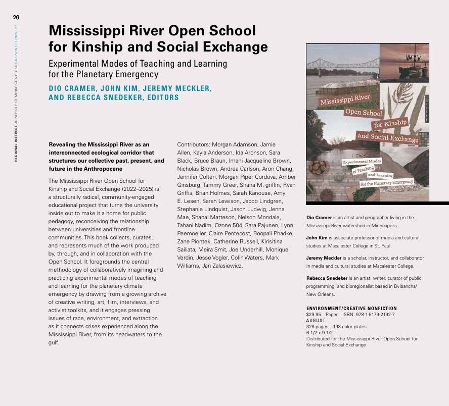 University of Minnesota Press Fall and Winter 2026-27 Catalog Weekly Ad December 31, 2025 - December 31, 2026