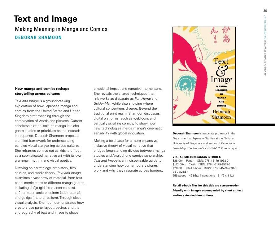 University of Minnesota Press Fall and Winter 2026-27 Catalog Weekly Ad December 31, 2025 - December 31, 2026