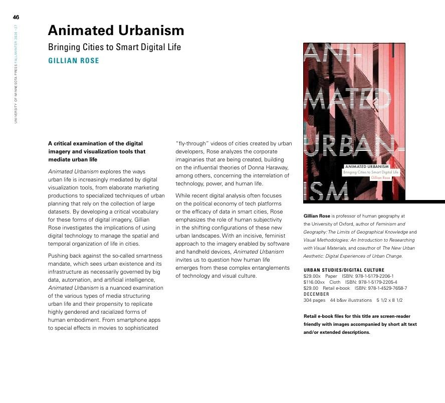 University of Minnesota Press Fall and Winter 2026-27 Catalog Weekly Ad December 31, 2025 - December 31, 2026