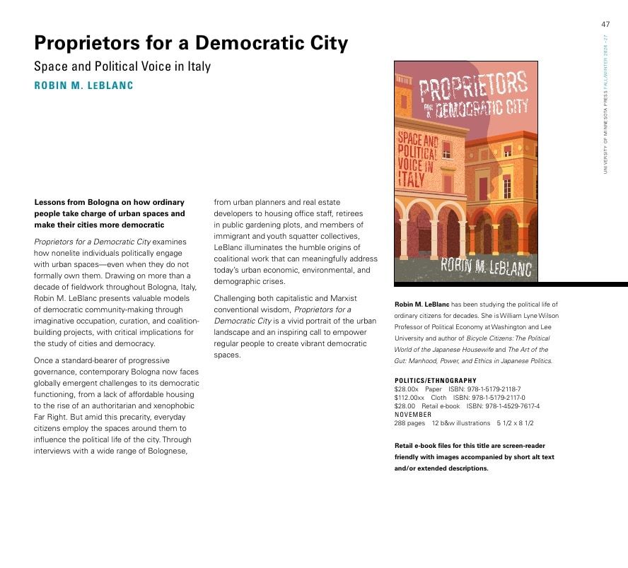 University of Minnesota Press Fall and Winter 2026-27 Catalog Weekly Ad December 31, 2025 - December 31, 2026