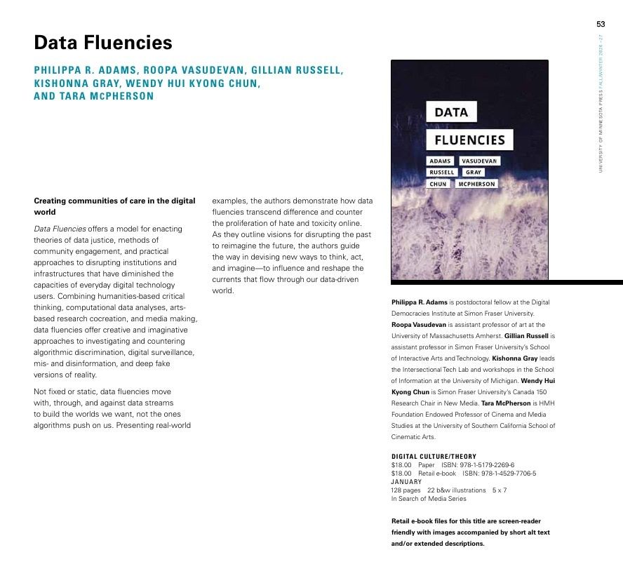 University of Minnesota Press Fall and Winter 2026-27 Catalog Weekly Ad December 31, 2025 - December 31, 2026