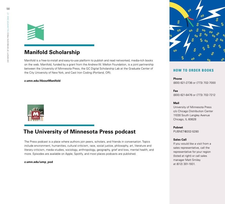 University of Minnesota Press Fall and Winter 2026-27 Catalog Weekly Ad December 31, 2025 - December 31, 2026