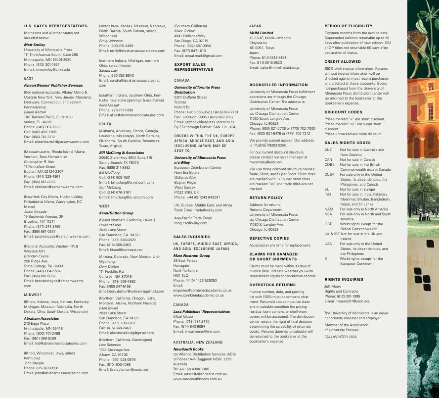 University of Minnesota Press Fall and Winter 2026-27 Catalog Weekly Ad December 31, 2025 - December 31, 2026
