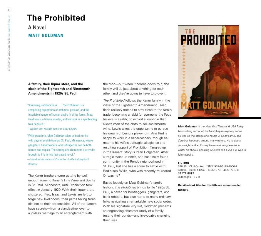 University of Minnesota Press Fall and Winter 2026-27 Catalog Weekly Ad December 31, 2025 - December 31, 2026