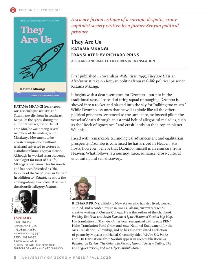 University of Georgia Press Fall 2026 Catalog Weekly Ad December 31, 2025 - December 31, 2026