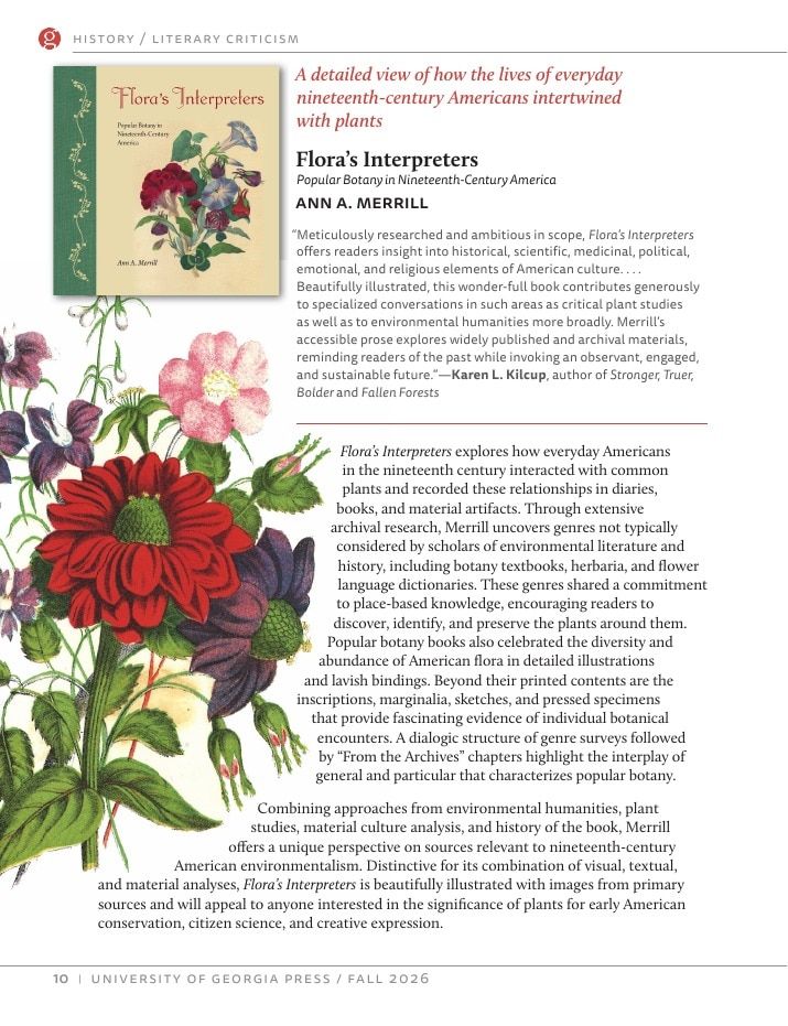 University of Georgia Press Fall 2026 Catalog Weekly Ad December 31, 2025 - December 31, 2026