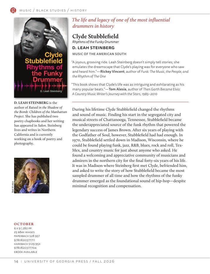University of Georgia Press Fall 2026 Catalog Weekly Ad December 31, 2025 - December 31, 2026