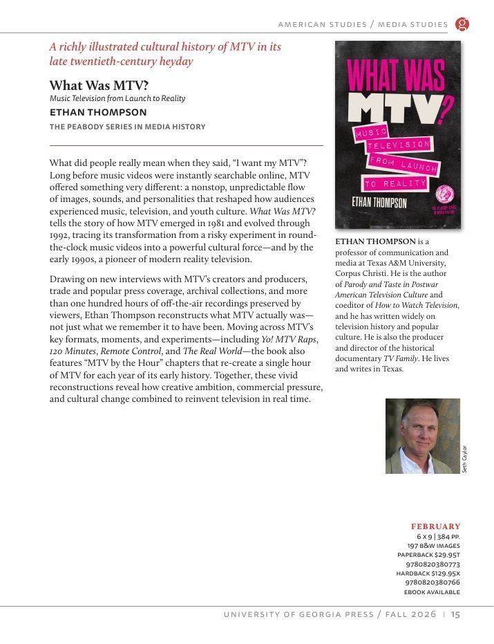 University of Georgia Press Fall 2026 Catalog Weekly Ad December 31, 2025 - December 31, 2026