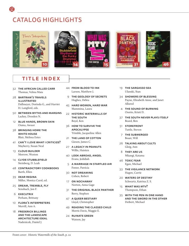 University of Georgia Press Fall 2026 Catalog Weekly Ad December 31, 2025 - December 31, 2026