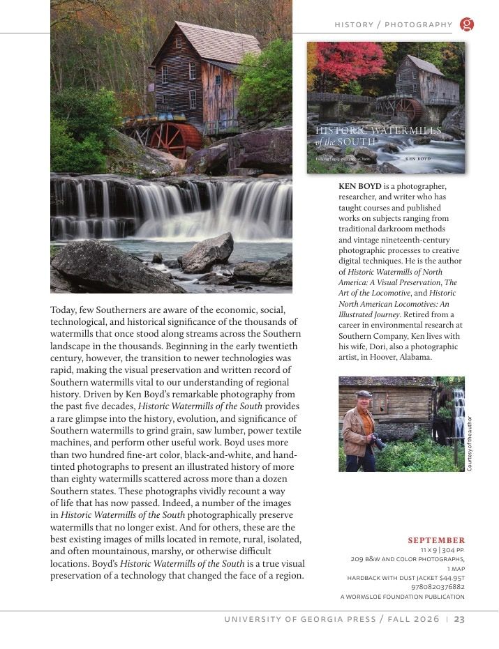 University of Georgia Press Fall 2026 Catalog Weekly Ad December 31, 2025 - December 31, 2026