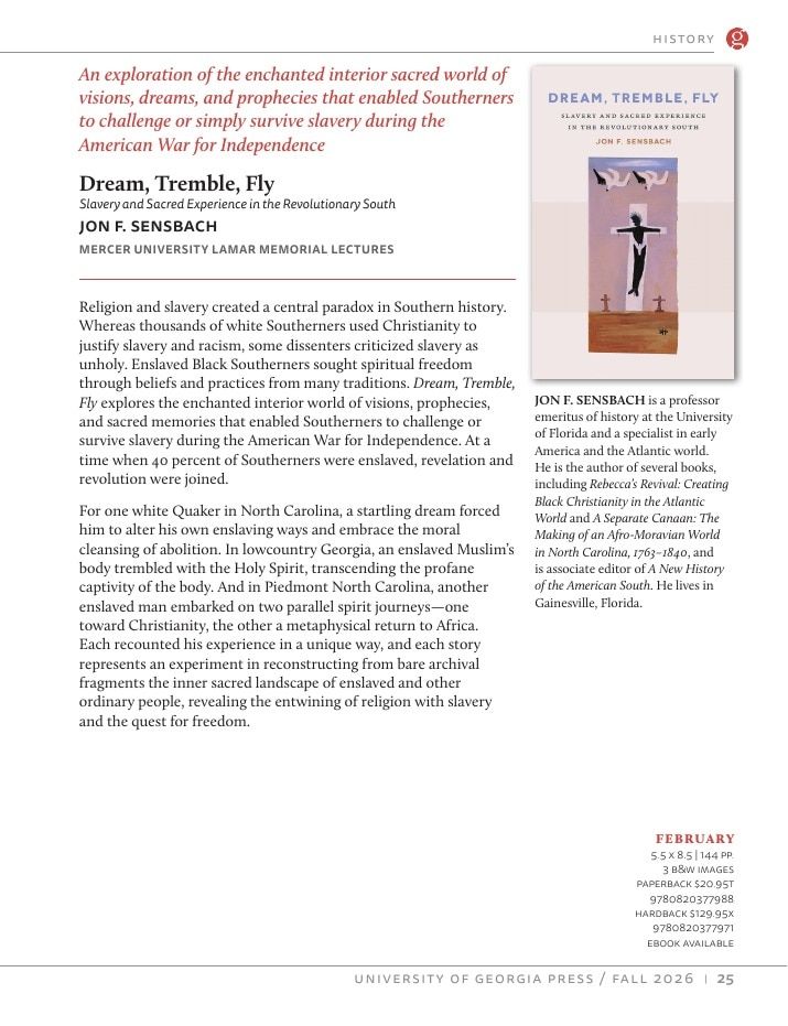 University of Georgia Press Fall 2026 Catalog Weekly Ad December 31, 2025 - December 31, 2026