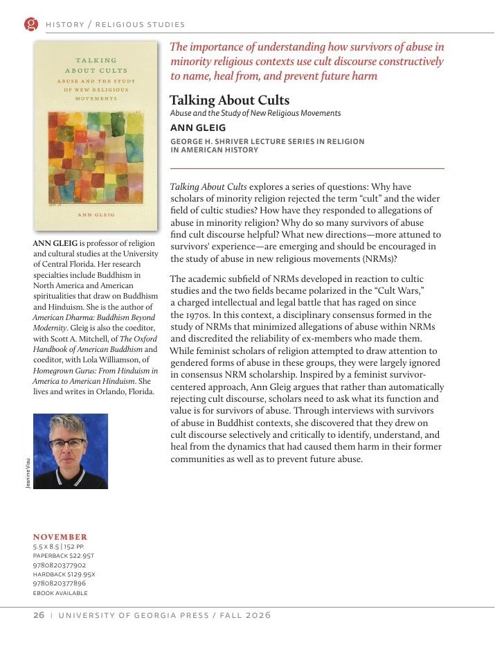 University of Georgia Press Fall 2026 Catalog Weekly Ad December 31, 2025 - December 31, 2026