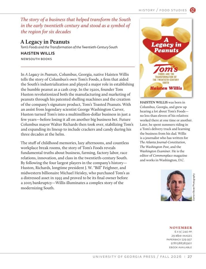 University of Georgia Press Fall 2026 Catalog Weekly Ad December 31, 2025 - December 31, 2026