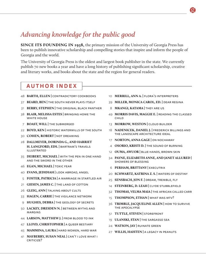 University of Georgia Press Fall 2026 Catalog Weekly Ad December 31, 2025 - December 31, 2026