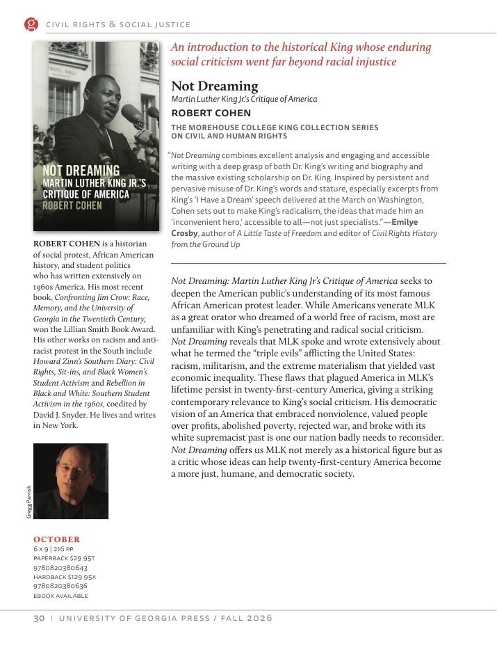 University of Georgia Press Fall 2026 Catalog Weekly Ad December 31, 2025 - December 31, 2026